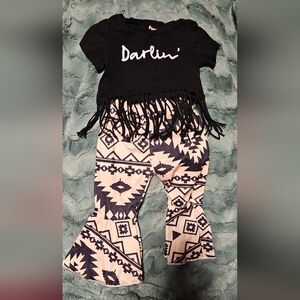 Aztec Print Fringe Kids Outfit